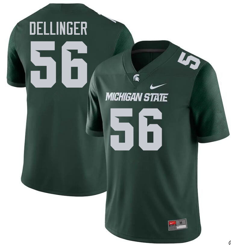 Men #56 Cole Dellinger Michigan State Spartans College Football Jerseys Stitched-Green